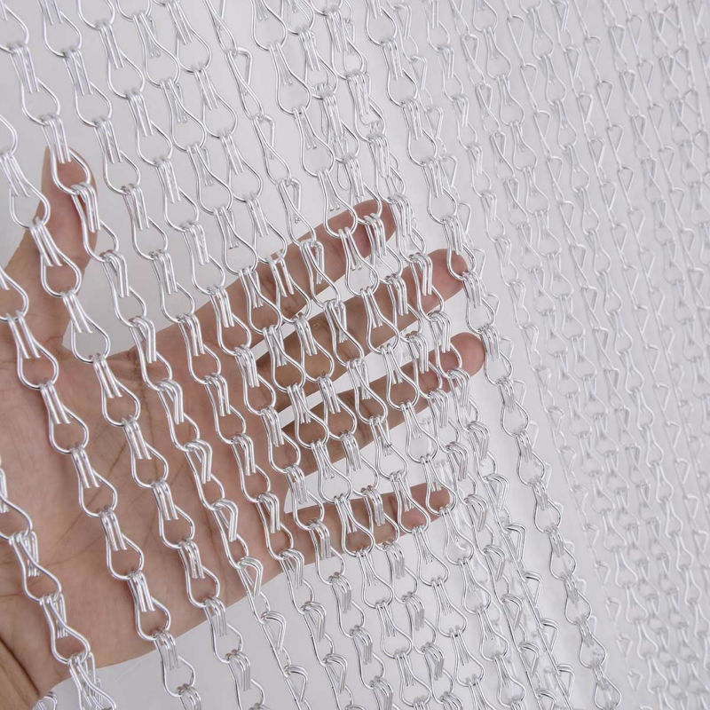 Door-Windows-Aluminium-Chain-Curtain-Metal-Screen-Fly-Insect-Blinds-Pest-Control-Silver-22-001